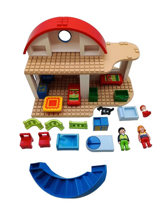 Playmobil 1.2.3 Wohnhaus 6784 Mitnehm-Haus mit Figuren & Zubehör