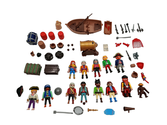 Playmobil Bundle Piraten großes Set Figuren, Ruderboot & Kanone