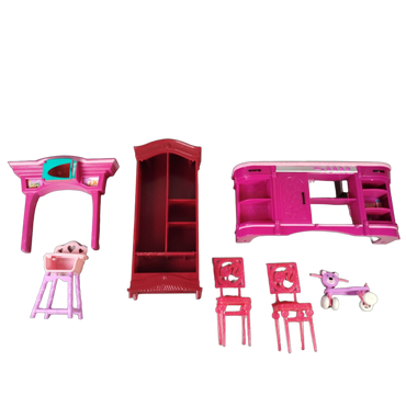 Bundle Puppenhaus Puppenmöbel Set von 7 Küche, Schrank, Waschtisch