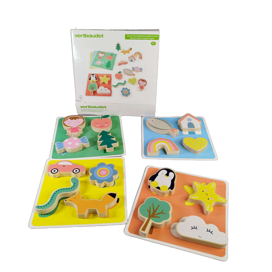 Vertbaudet Montessori Holzpuzzle & Tastspiel Lernspiel