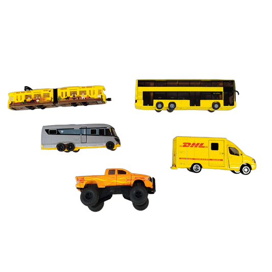 Bundle Fahrzeuge Set von 5 Tram 1615 Bus DHL Sprinter Monstertruck