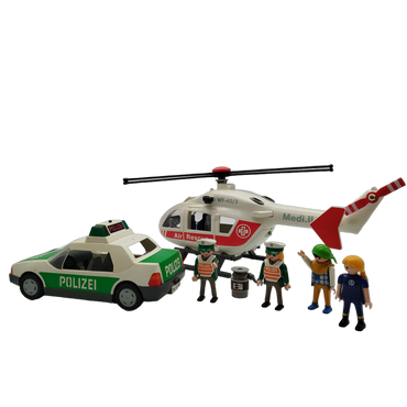 Playmobil Bundle Rettung & Polizei Set von 2 Helikopter & Auto
