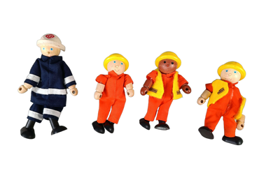Pintoy Bundle Holz-Kipper Set von 5 LKW & Figuren