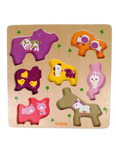 Djeco Bundle Tiere Set von 2 Steckpuzzle & Holzpuzzle