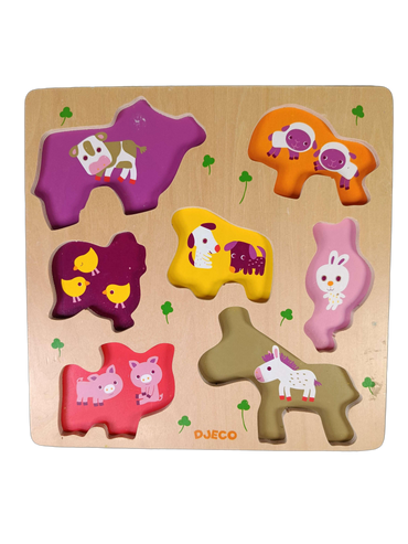 Djeco Bundle Tiere Set von 2 Steckpuzzle & Holzpuzzle