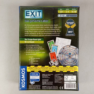 KOSMOS EXIT geheime Labor 692742 Spiel, Neu, ab 10 11 12 Jahre | ✅ geprüft