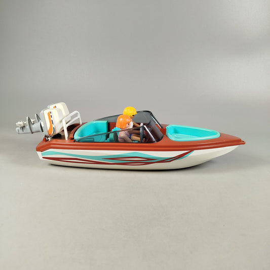 Playmobil 🙂🏠 Motorboot mit 2 Figuren, gebraucht, ab 3 4 5 Jahre | ✅ geprüft