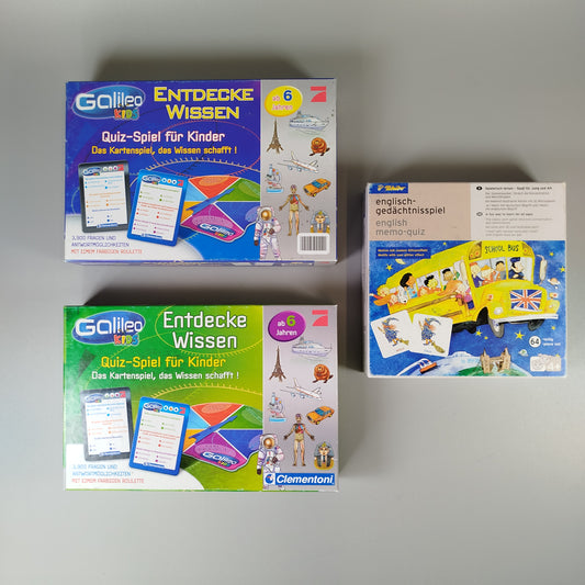 Lernspiele-Set für Kinder - Galileo Quiz und Englisch-Memo