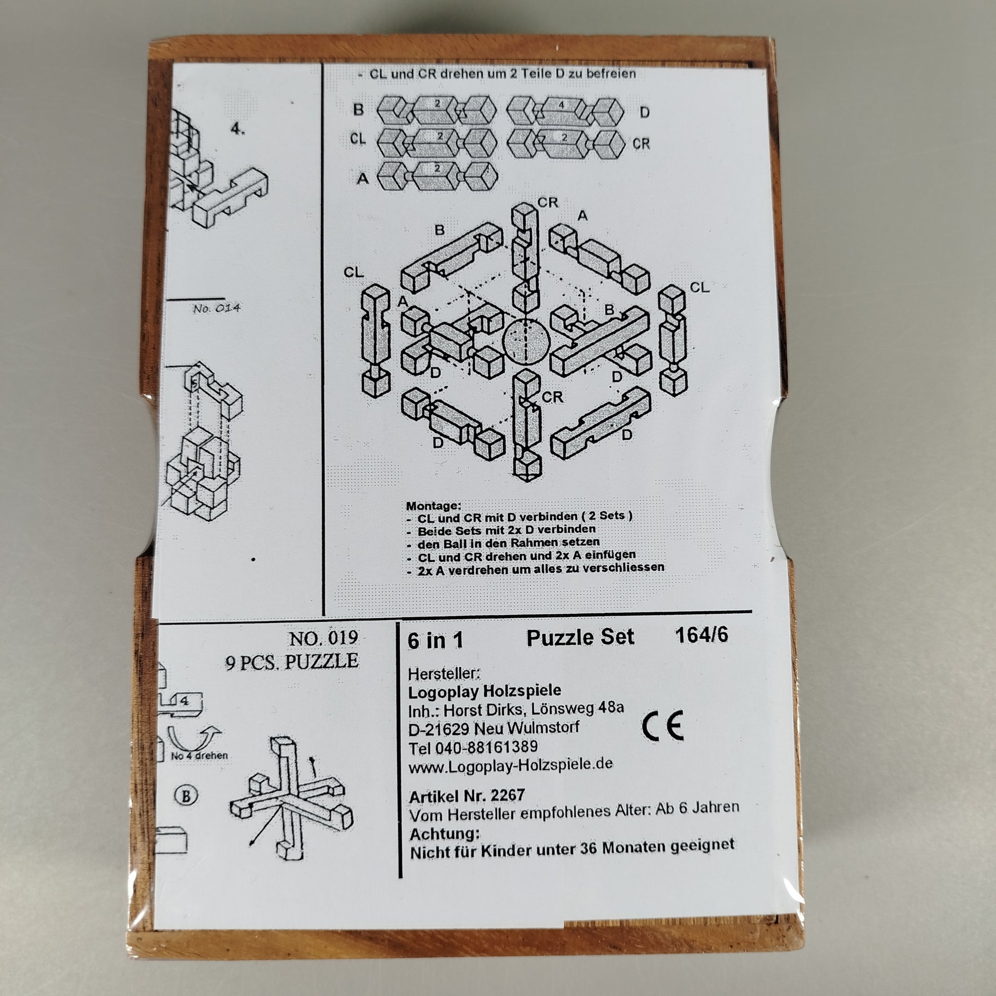 Logoplay Holzspielzeug 6 in 1 Puzzle Set 164/6, neu, OVP