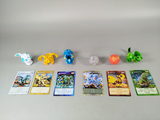 Bakugan Spielset - 6 Figuren mit Charakterkarten, sehr guter Zustand ohne OVP
