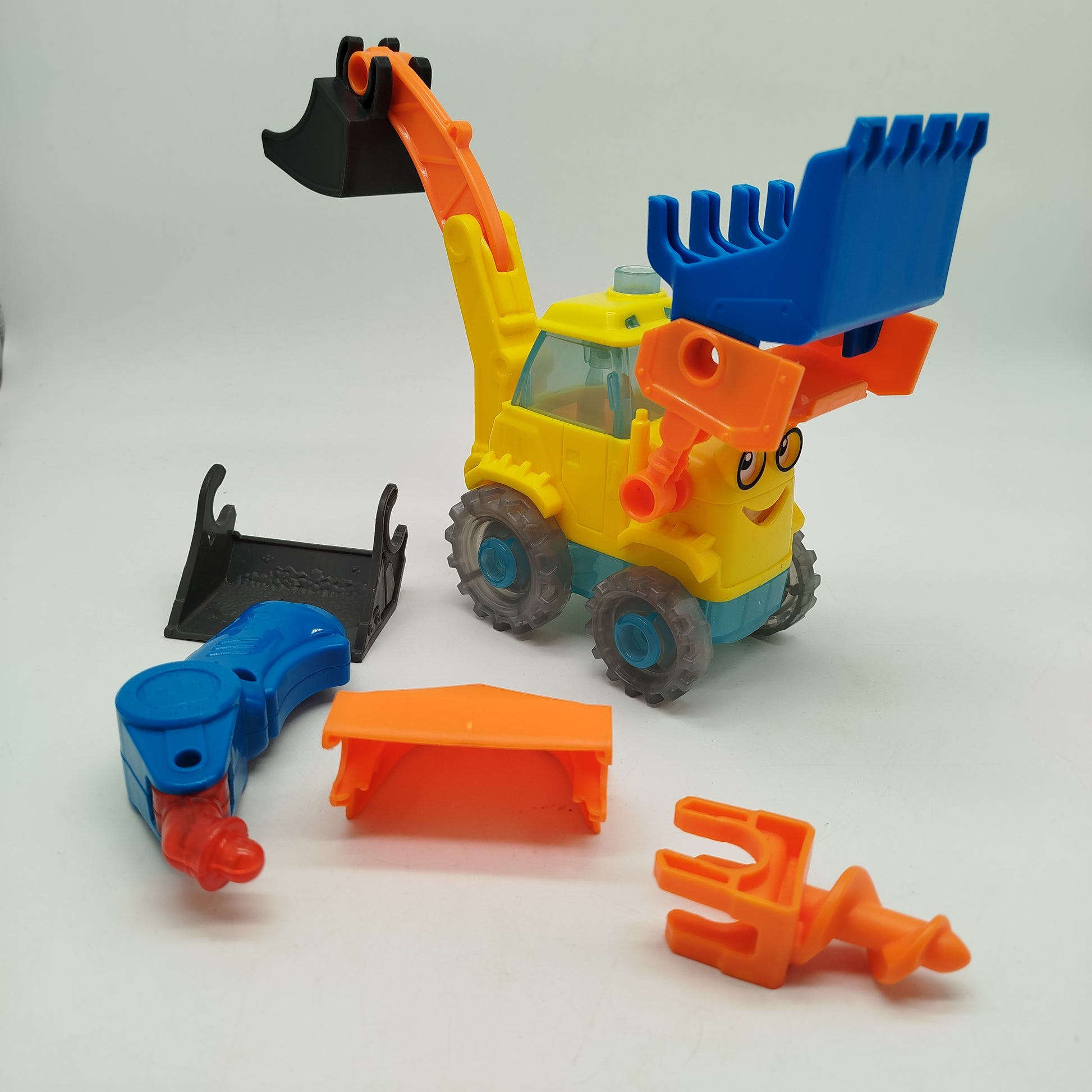 Baggerlader Spielzeug Set – mit Zubehör & Wechselaufsätzen