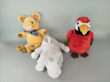 Bastilon Handpuppen-Set - Schwein, Papagei & Einhorn
