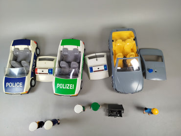 Polizei Set von 3 Fahrzeugen 5 Figuren