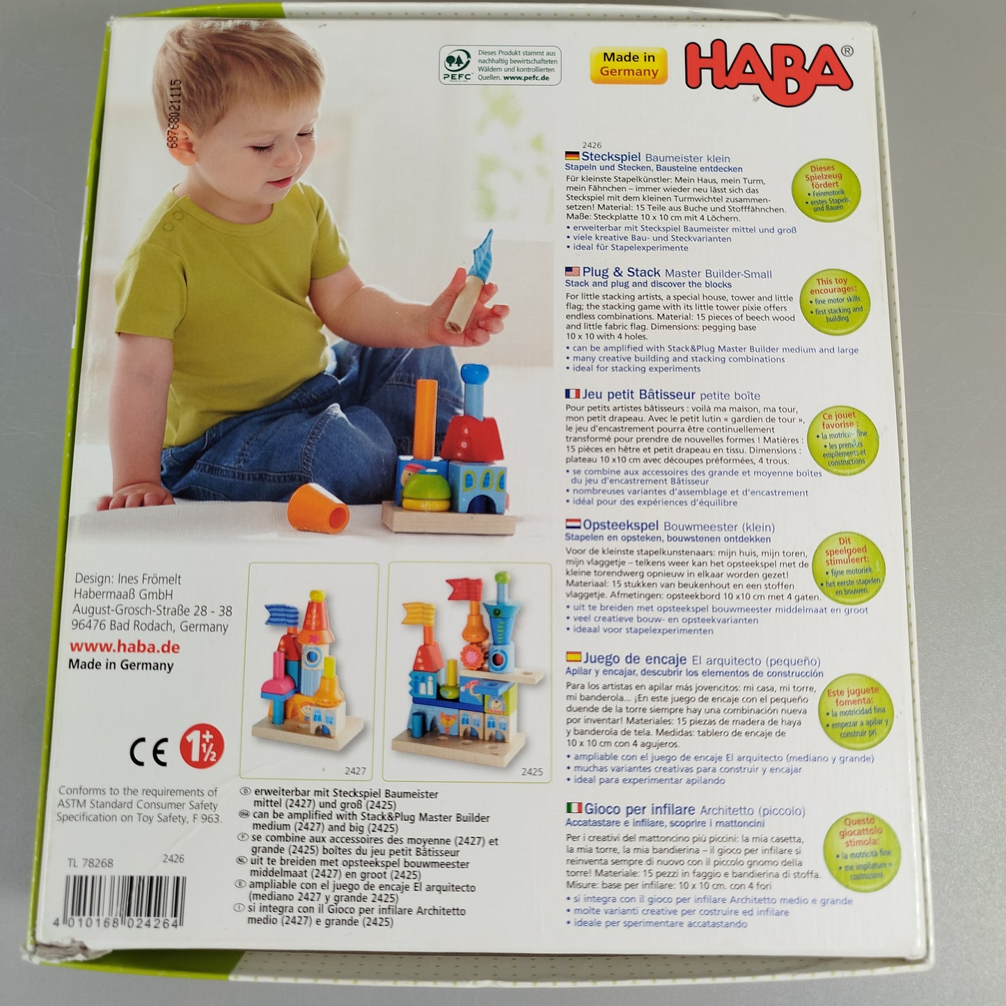 HABA Holzspielzeug Set – Farbkringel & Baumeister, gebraucht