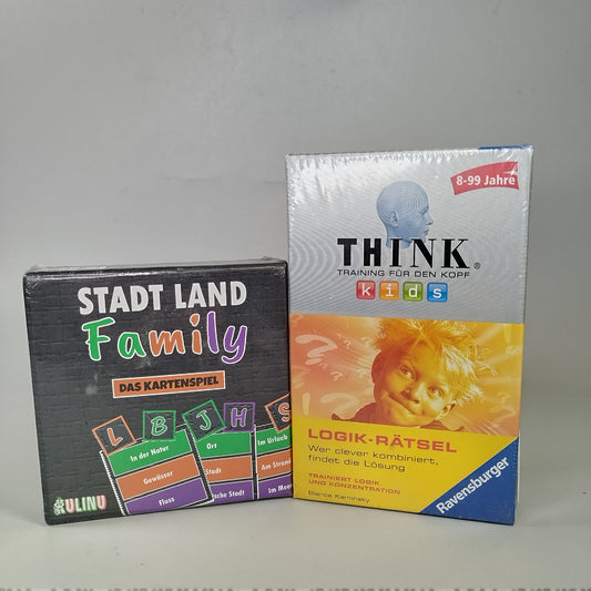 Stadt Land Family & THINK Kids Logikspiel Bundle