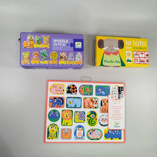 Lernspiel-Set mit Puzzle, Magneten & Stickern