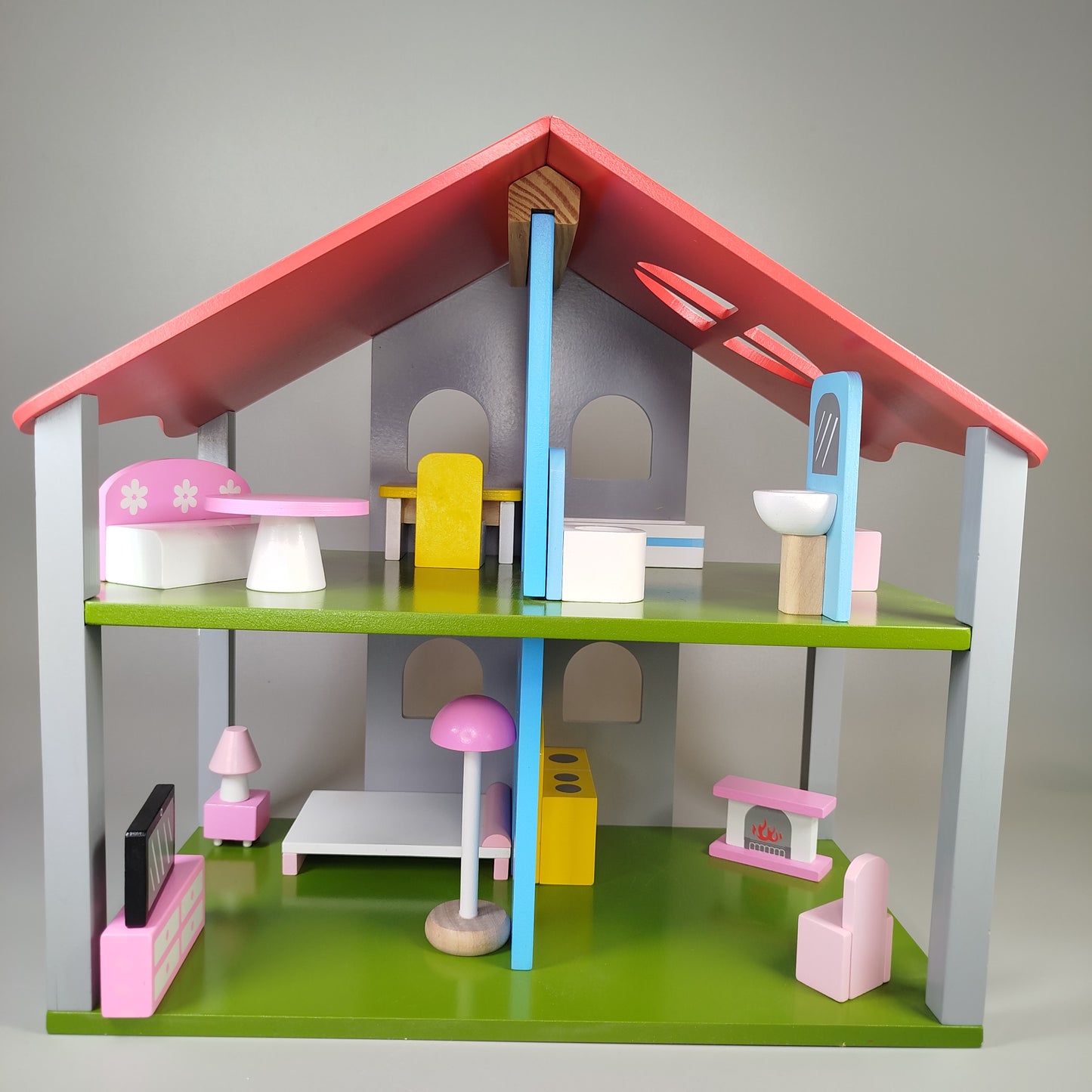 Puppenhaus - Bunt - Mit Möbeln