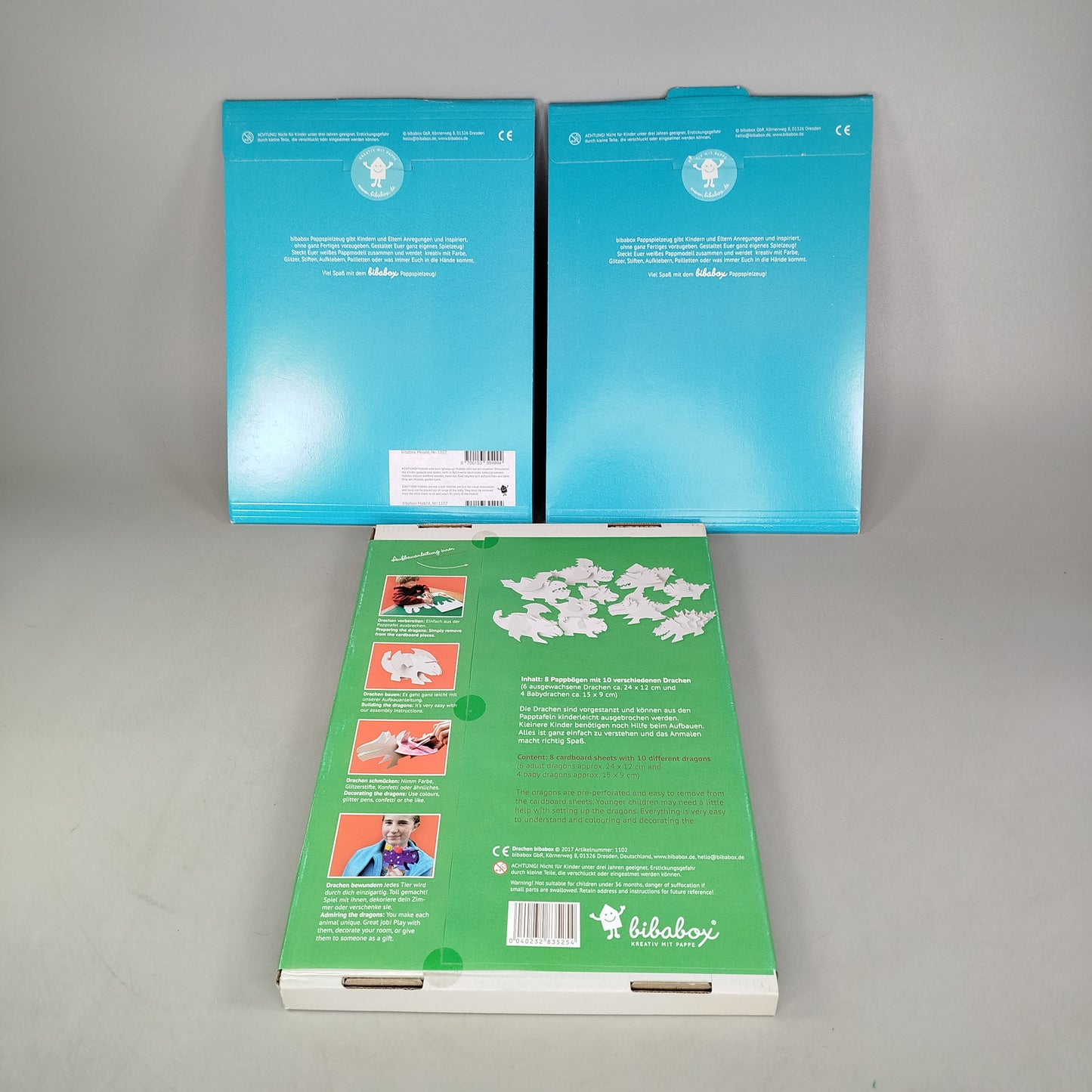 Bibabox Bundle Set von 3 Drachen Mobilé Kipper Neu