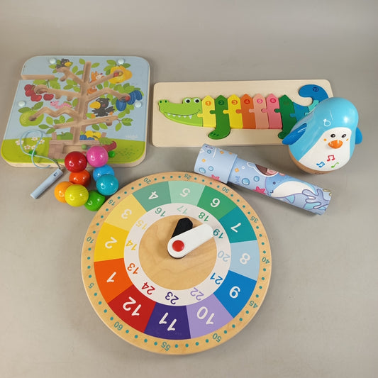 Haba Bundle Holzspielzeug Set von 5 Lernuhr & Puzzle