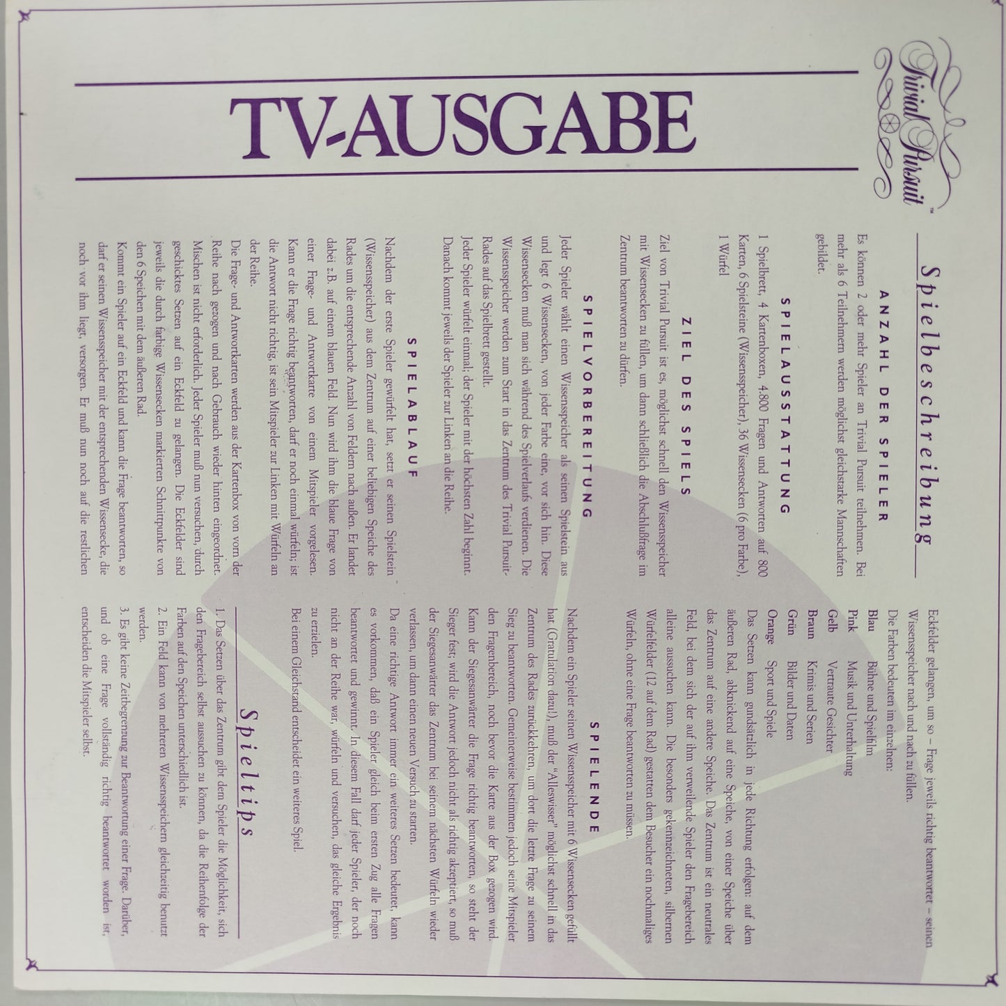 Parker Trivial Pursuit – TV-Ausgabe