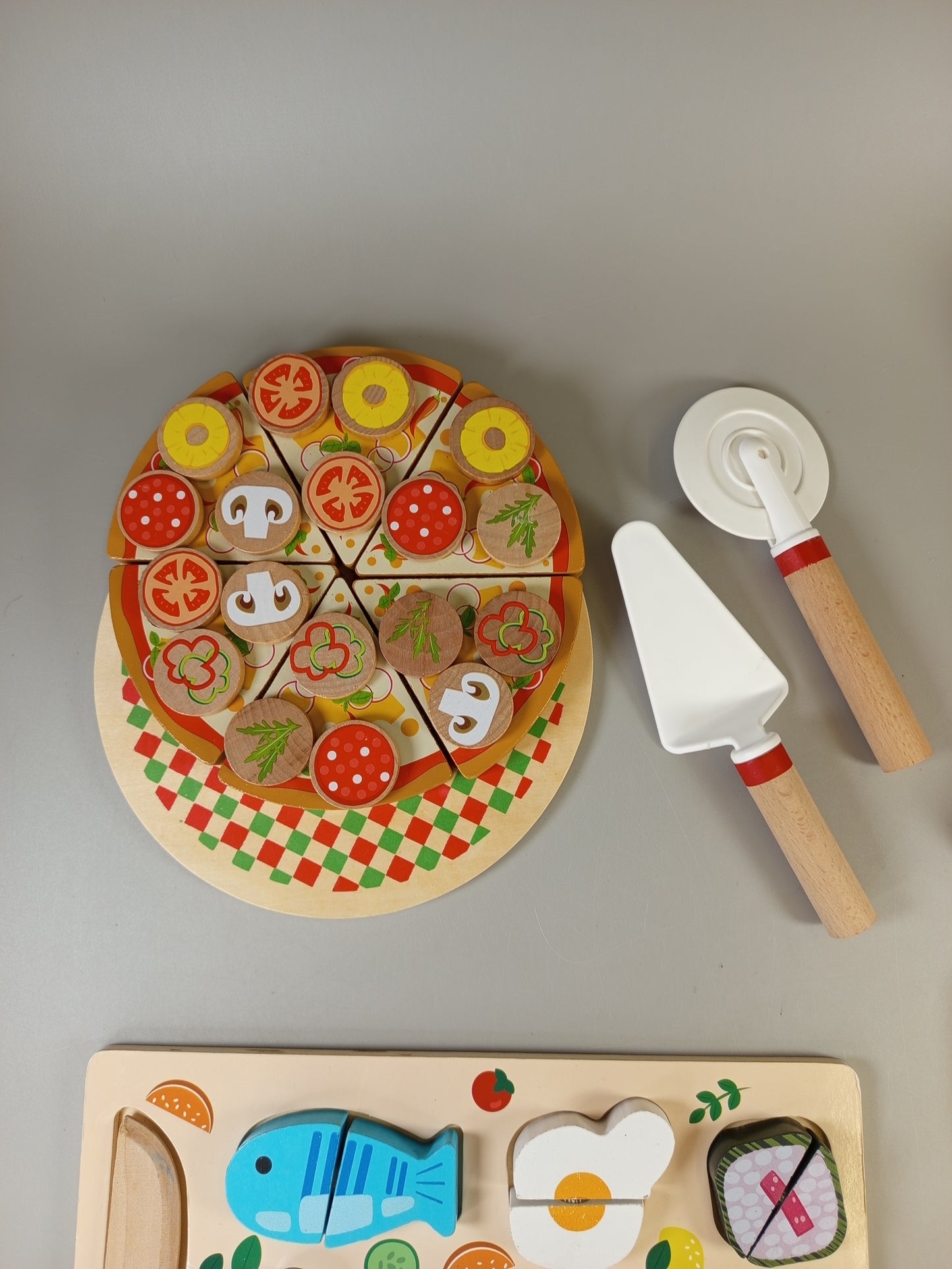 Holzspielzeug Set - Sushi, Pizza & Lebensmittel