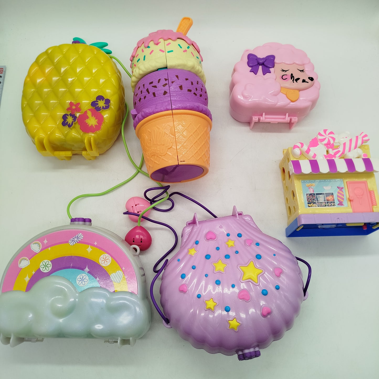 Polly Pocket Bundle 6 Miniwelten, gebraucht, ab 6 7 8 Jahre | ✅ geprüft