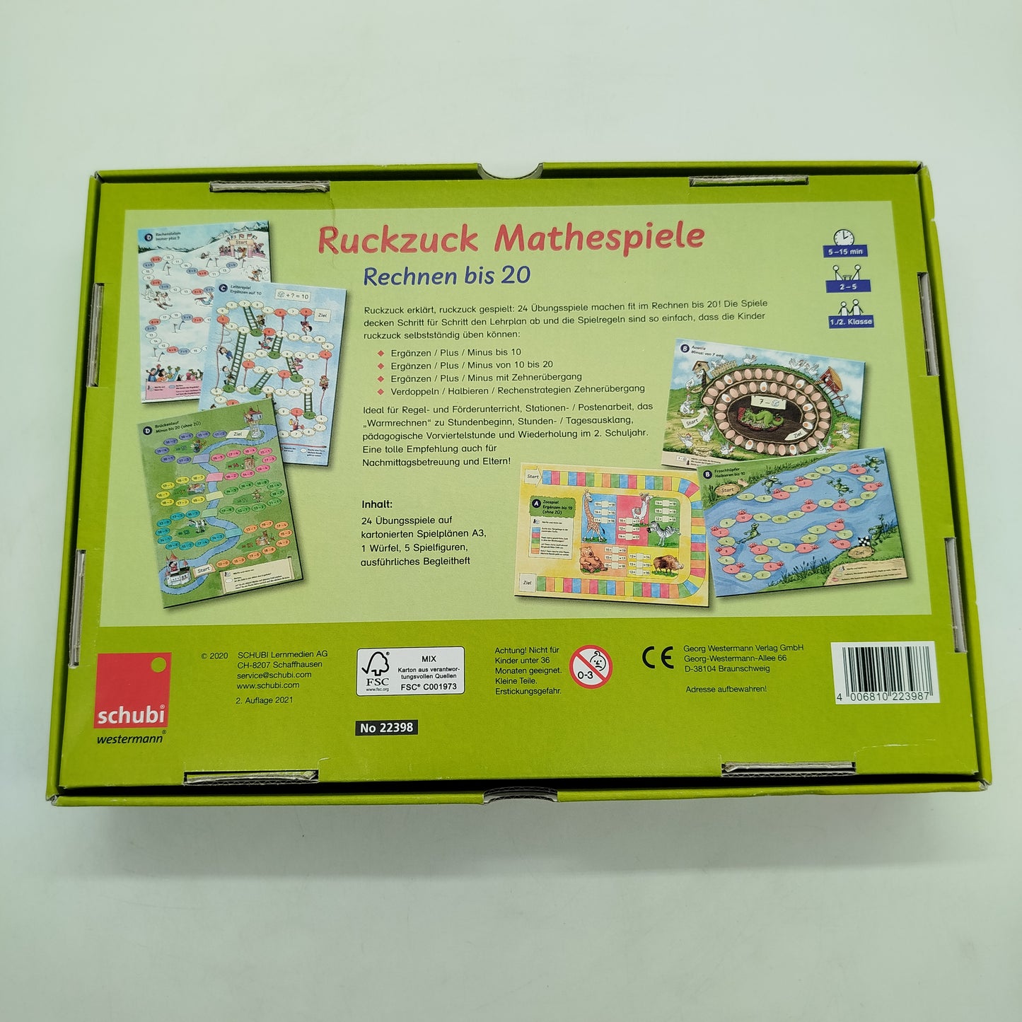 Schubi Ruckzuck Mathespiele Lernspiel, gebraucht, ab 6 7 8 Jahre | ✅ geprüft