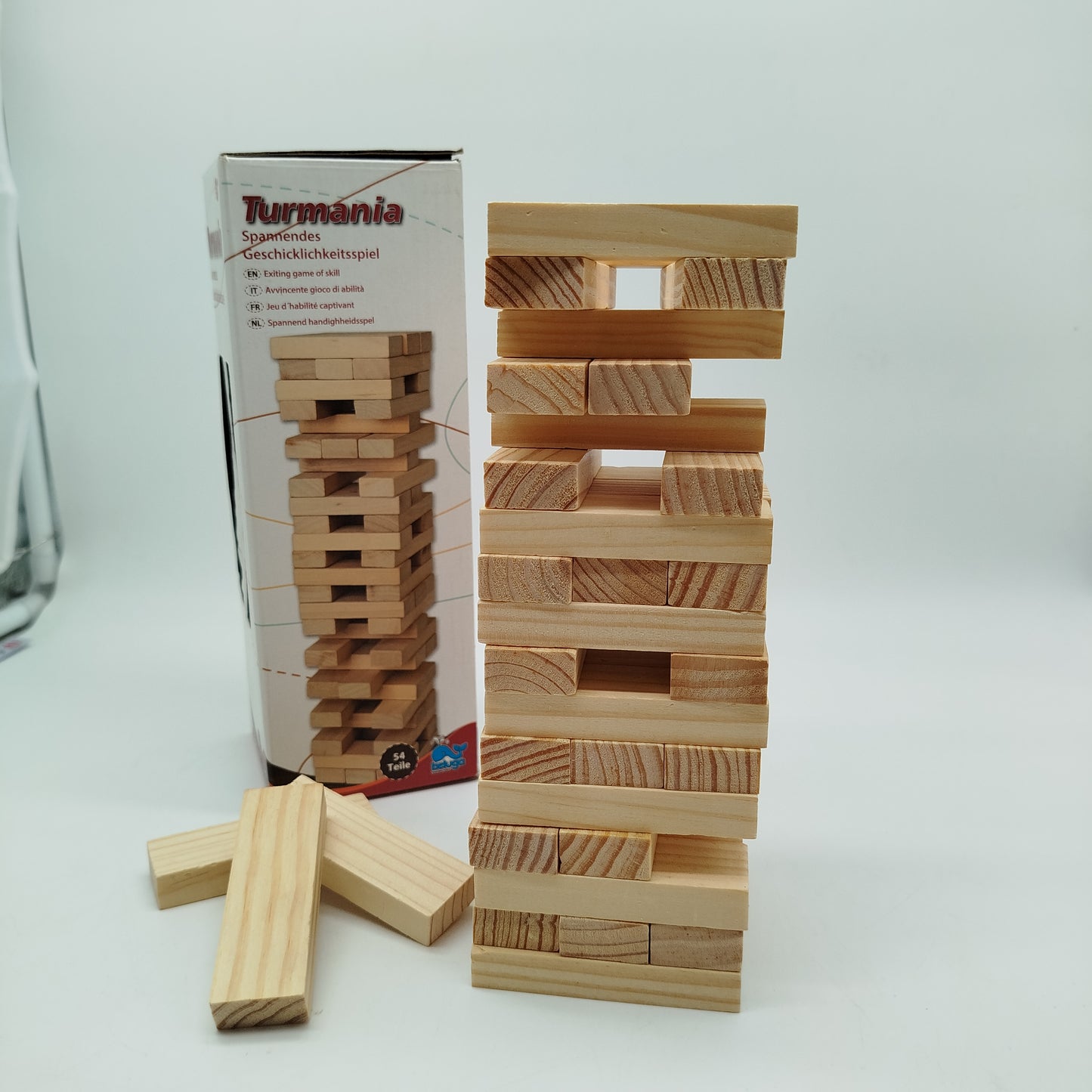 Stapelspiel Turmania – Geschicklichkeitsspiel mit 54 Bausteinen