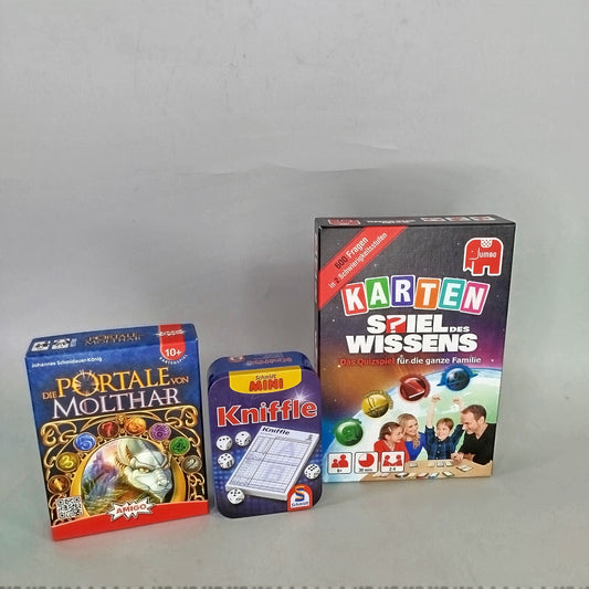 Jumbo / Amigo / Schmidt Spiele Kartenspiele-Set: Spiel des Wissens, Portale von Molthar, Kniffel