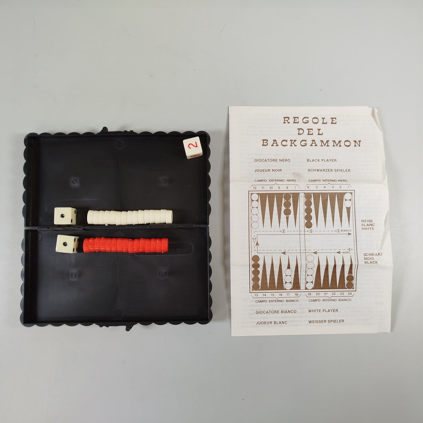 Scrabble Karten & Magnetisches Backgammon – Set, Vintage