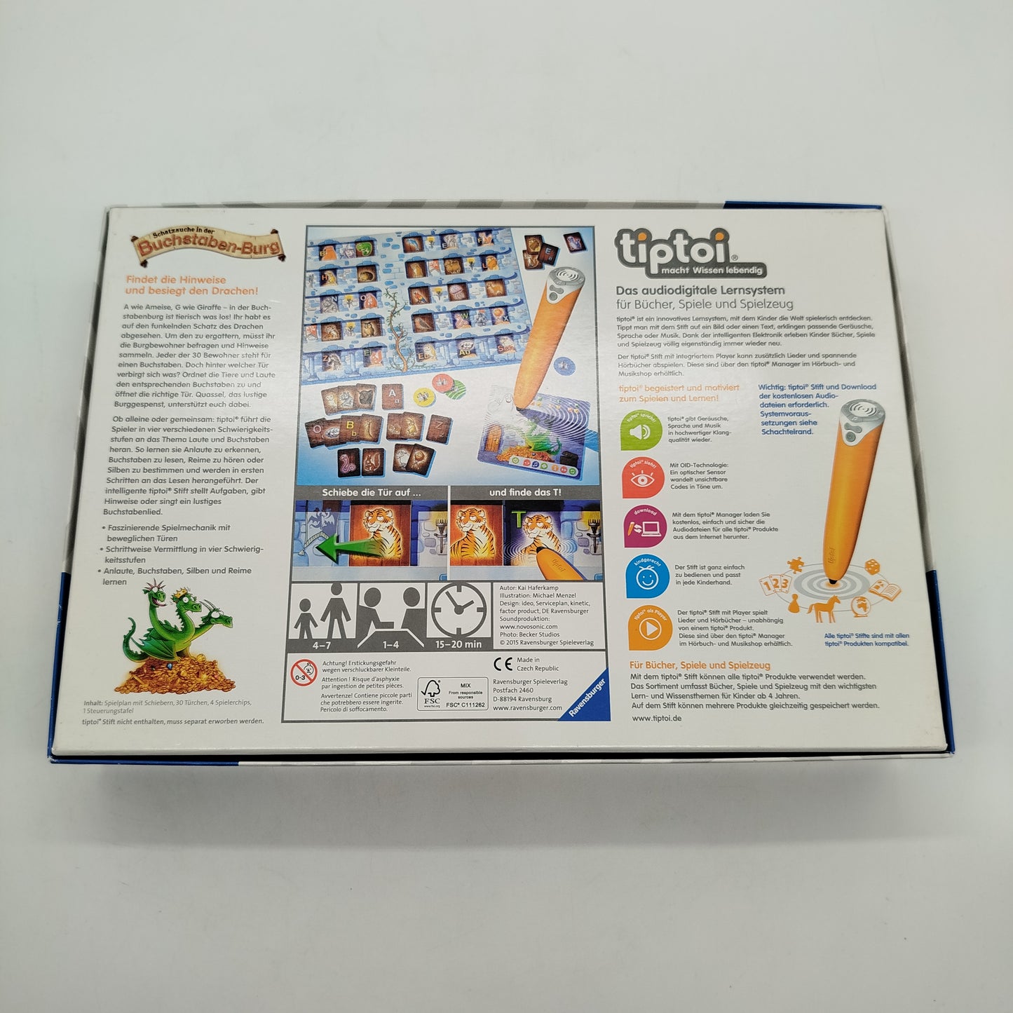 Ravensburger tiptoi Schatzsuche Buchstabenburg Brettspiel, gebraucht, ab 3 Jahre