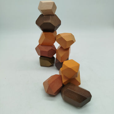 Balanciersteine Holz 12 Steine Stapelspiel