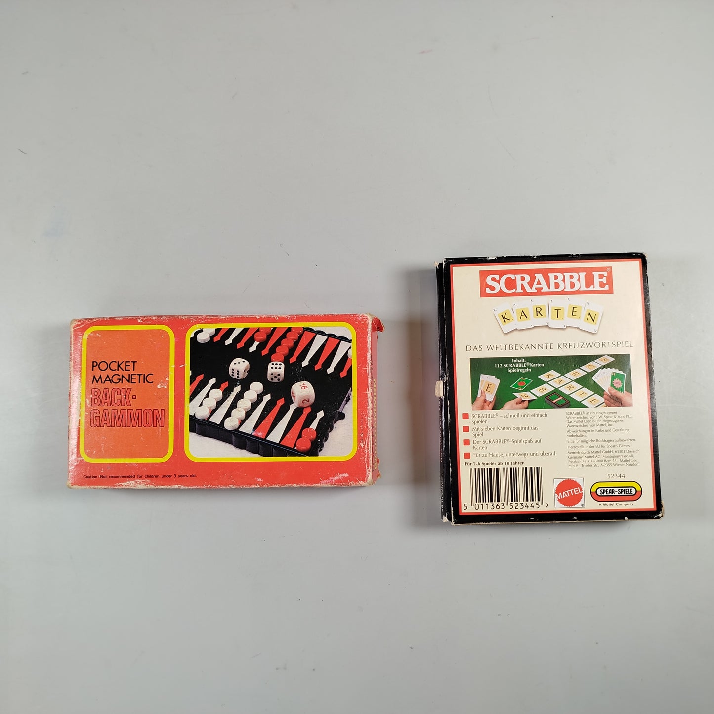 Scrabble Karten & Magnetisches Backgammon – Set, Vintage