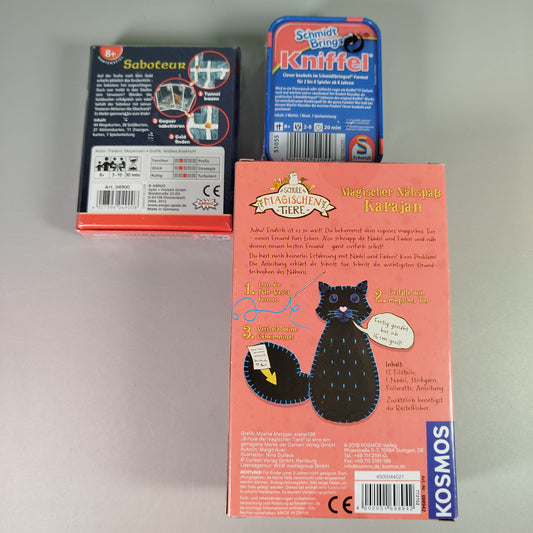 Kartenspiele Set - Saboteur, Kniffel und Magischer Nähspaß Karajan
