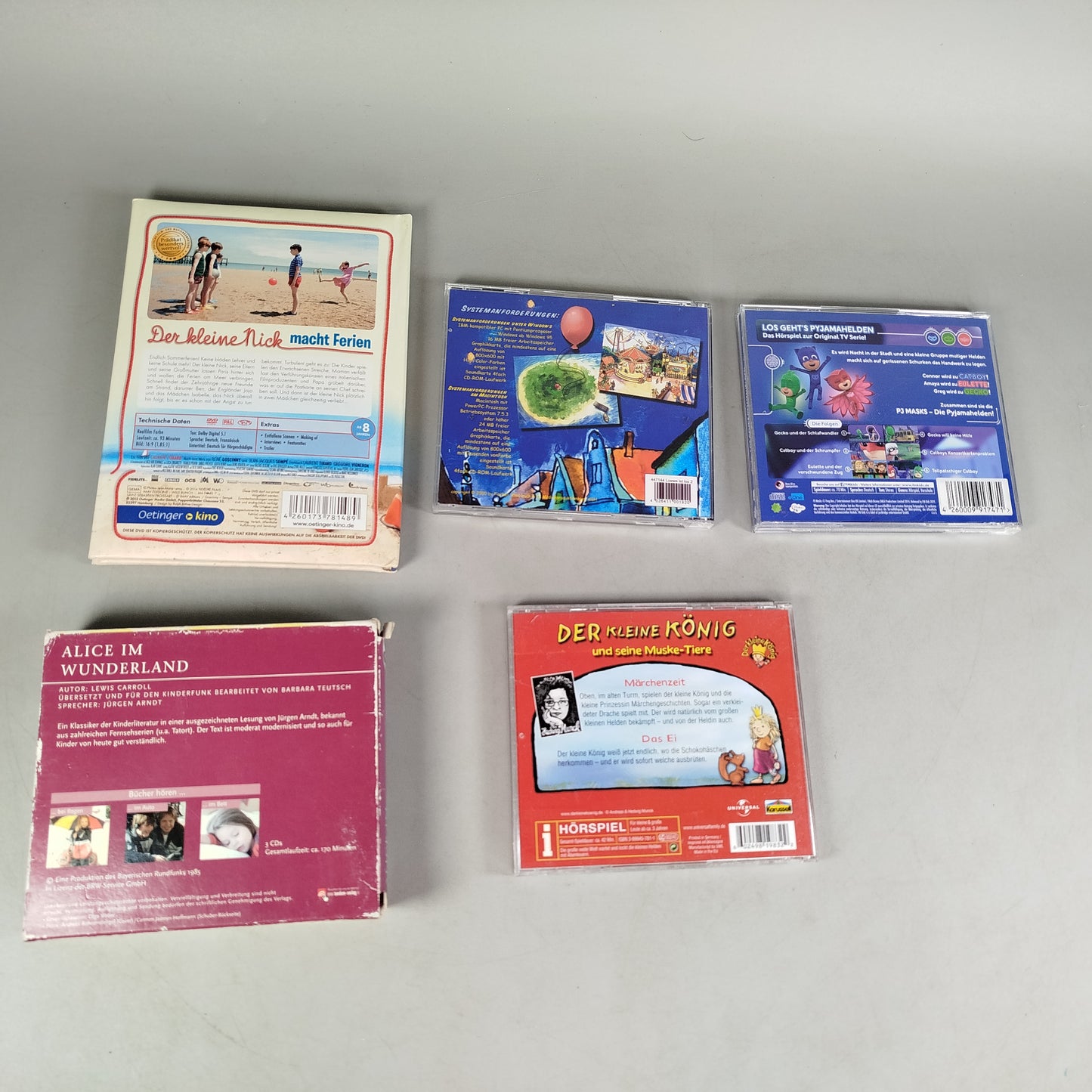 Bundle Kinderfilme Hörspiele Set von 5 DVD & CDs