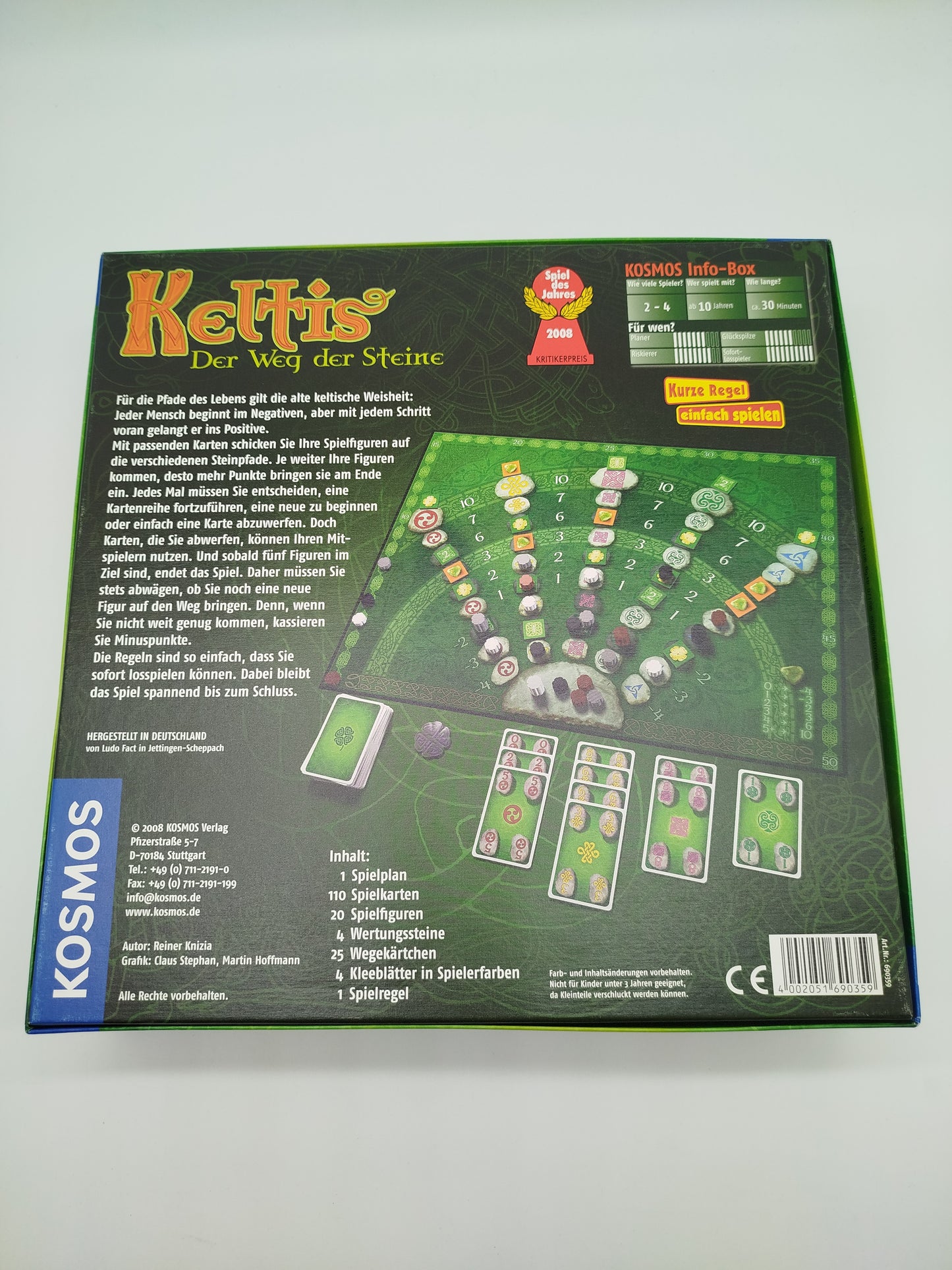 Kosmos Brettspiel Keltis Der Weg der Steine, Spiel des Jahres 2008, neu