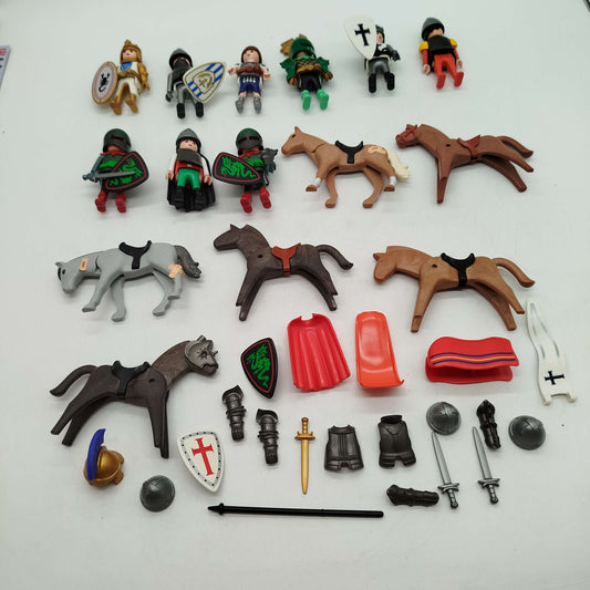 Playmobil Bundle Ritter Set von 15 Ritter & Pferde