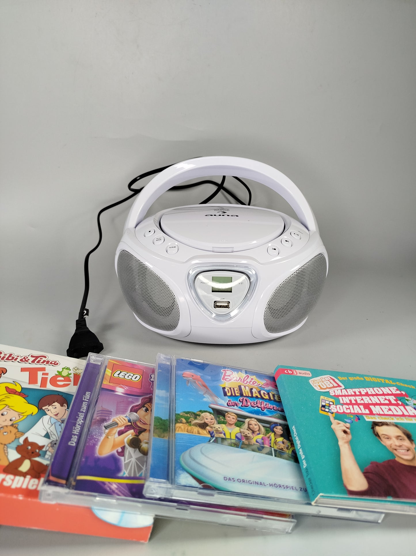 CD-Player Auna mit LEGO, Bibi Blocksberg, Bibi & Tina Hörspiel-CDs