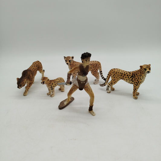 Schleich Bundle Tiere Set von 5 Krieger & Geparden
