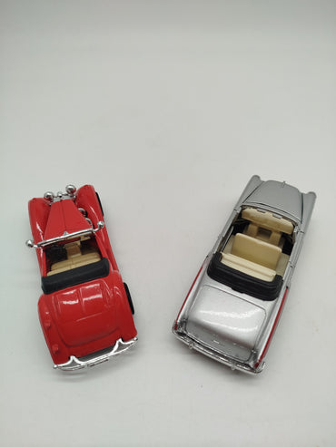 Welly Modellauto-Set – Mercedes 500K No. 8871 & Chevrolet Bel Air grau