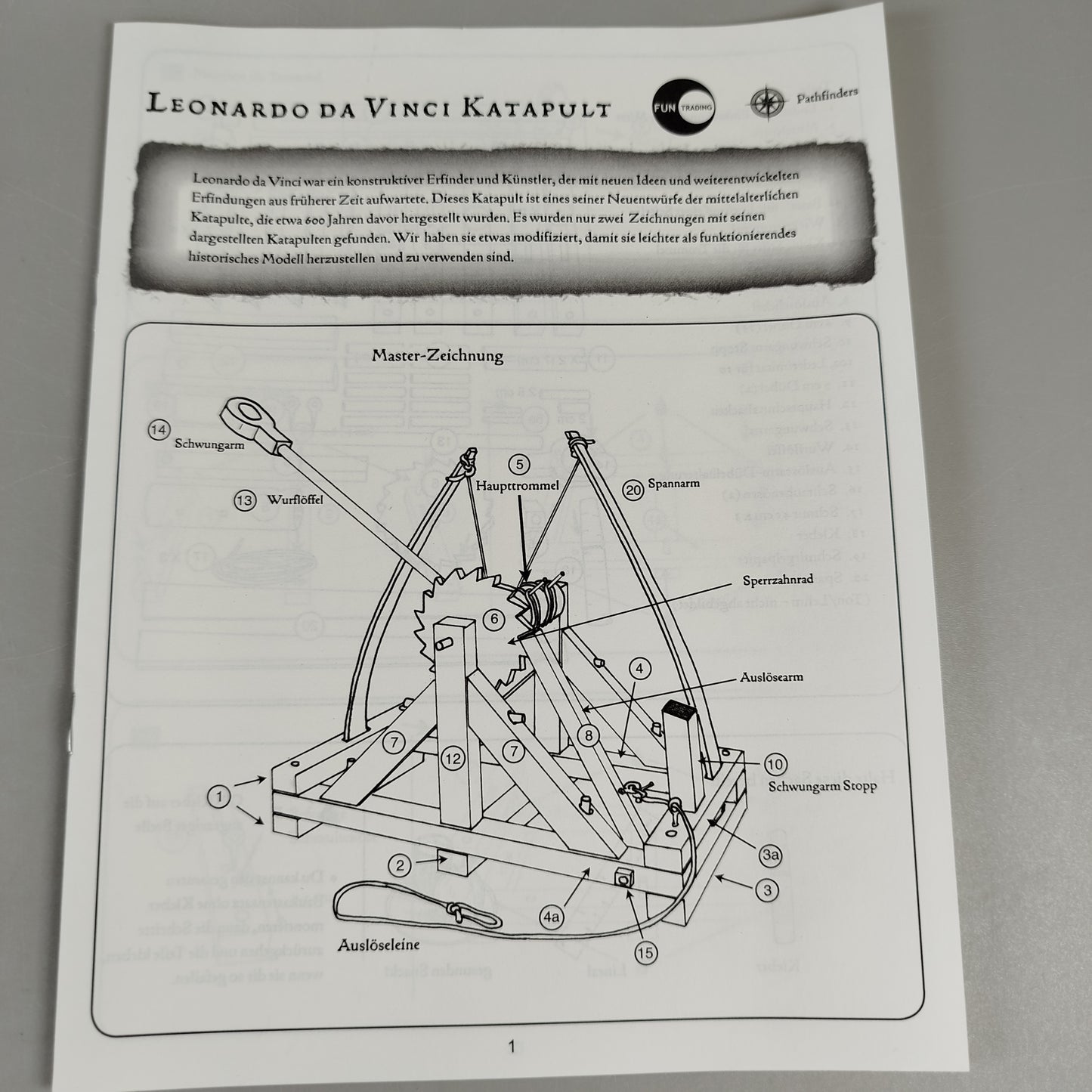 Leonardo da Vinci Katapult Modellbausatz, OVP