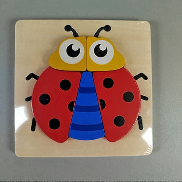 Holzpuzzle Set - Tiere & Autos - Set aus 3