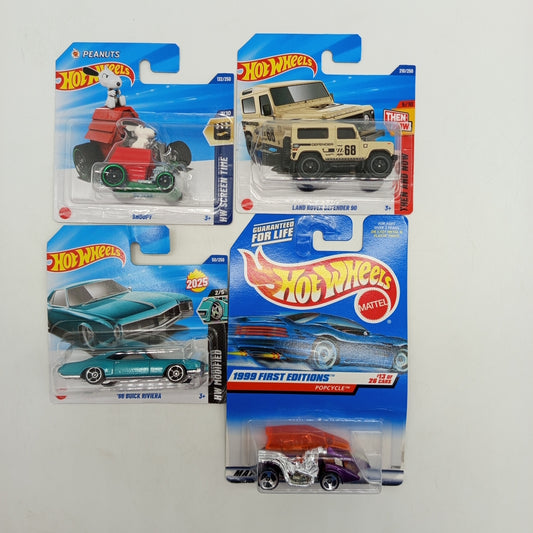 Hot Wheels Set von 3 Autos – Snoopy, Land Rover, Buick Riviera, OVP, neu