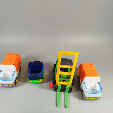 Playmobil Fahrzeug Set von 4 – Müllwagen & Gabelstapler