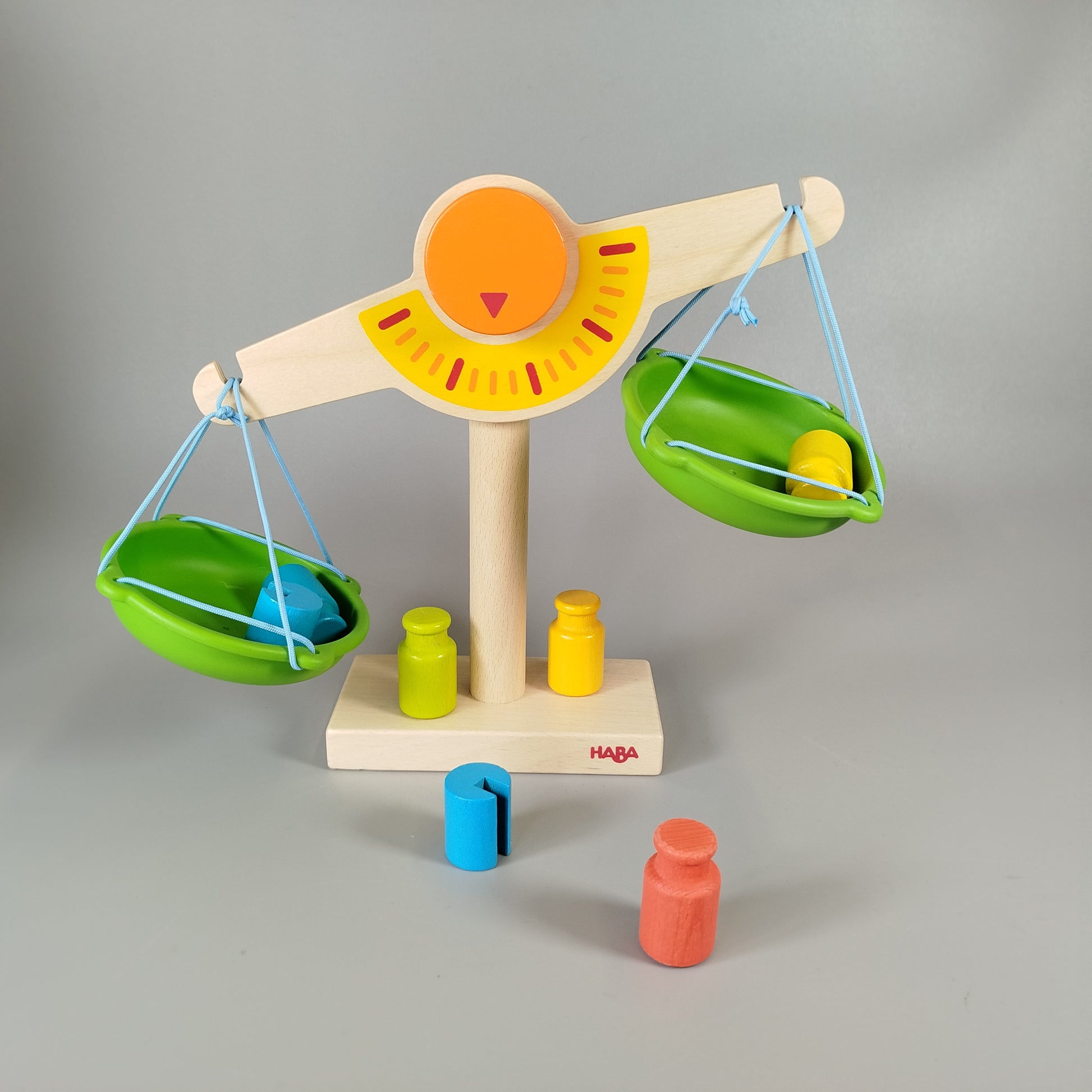 Lernuhr mit Waage - Set aus Holz