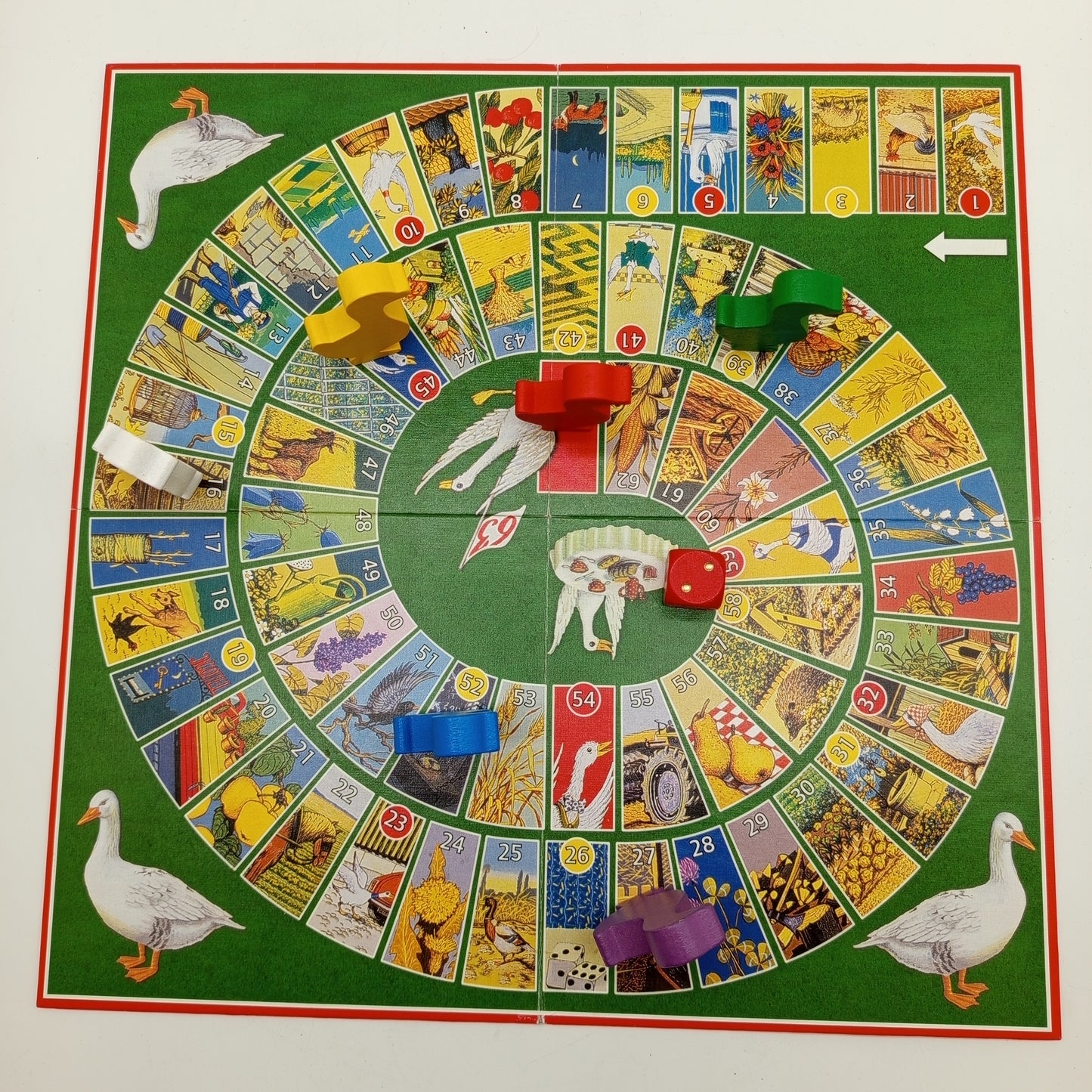 Blatz Spiele Brettspiel – Gänsespiel mit Holzfiguren & Würfel, sehr gut