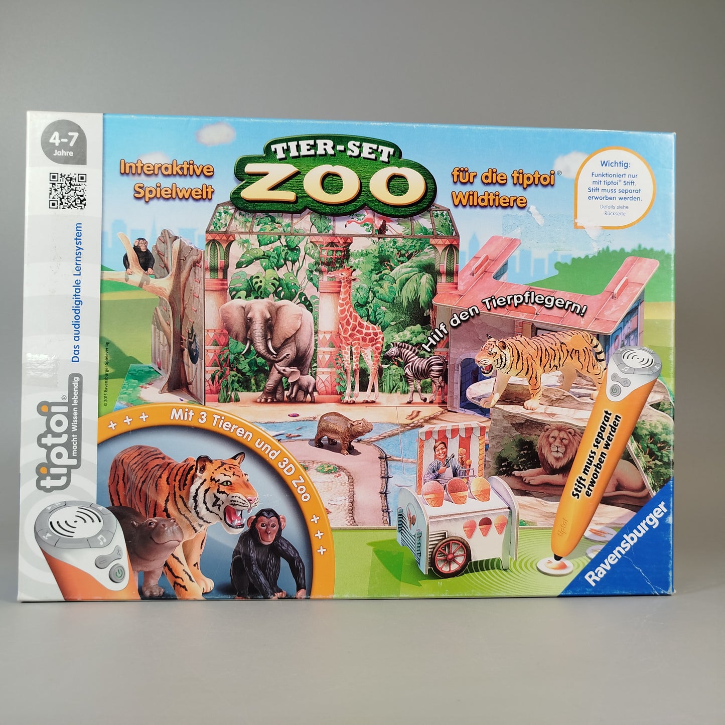 Ravensburger Tiptoi Lernspiel - Tier-Set ZOO, Lernwelt 3D
