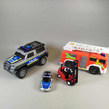 Dickie Toys Fahrzeuge Set – Polizei, Feuerwehr & Gabelstapler