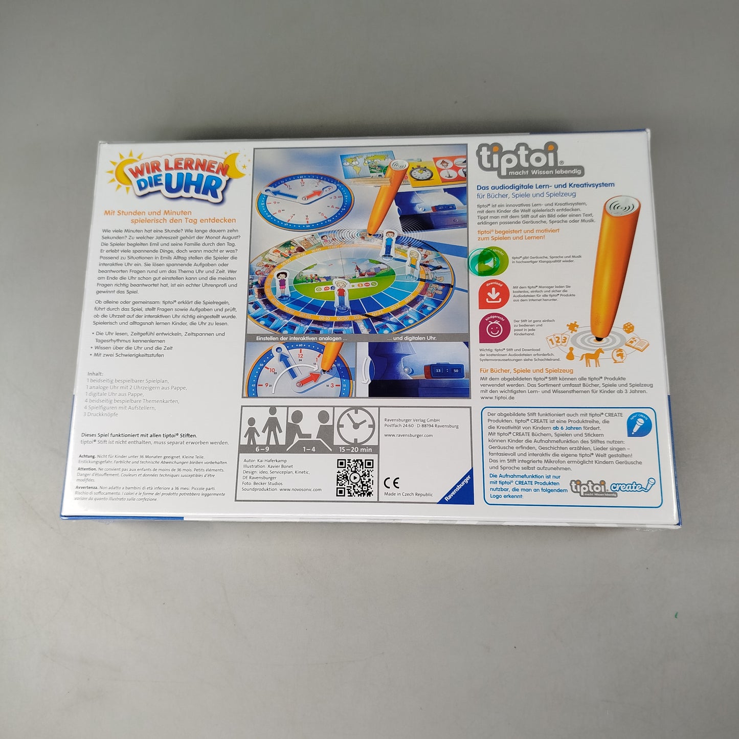 Ravensburger tiptoi Wir lernen die Uhr Lernspiel Neu