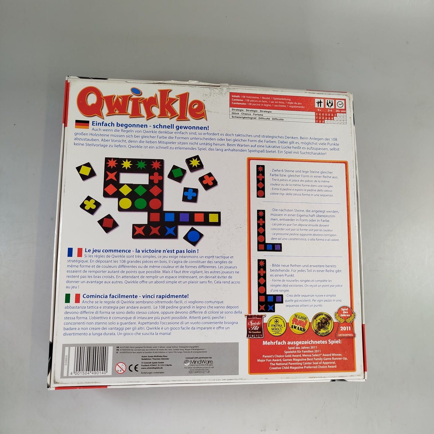 Schmidt Spiele Qwirkle – Das taktische Legespiel